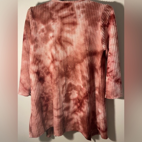 Warehouse One Light/Dark Dusty Rose Open Cardigan Size XL - Picture 3 of 8